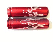Steel Flame Grips - Red